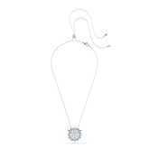 Magic pendant and brooch, Snowflake, Blue, Rhodium plated